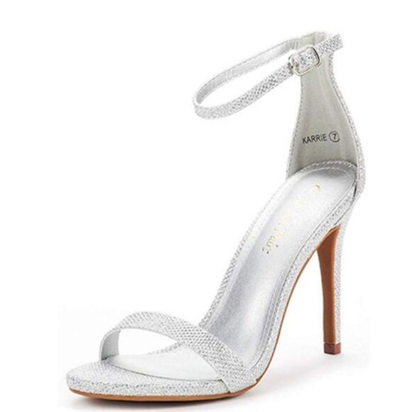 BRAND NEW SHOE LAND SHIMMER GLITTER  HIGH HEEL STILETTO ROUND TOE SANDAL - Picture 1 of 16